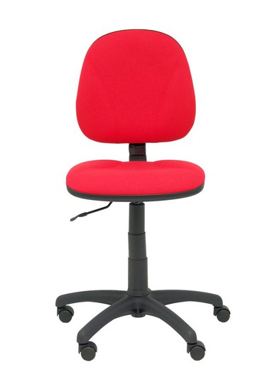 Modelo Saturn - Silla de oficina ergonómica con mecanismo de contacto permanente y regulable en altura - Asiento y respaldo tapizados en tejido ARAN color rojo