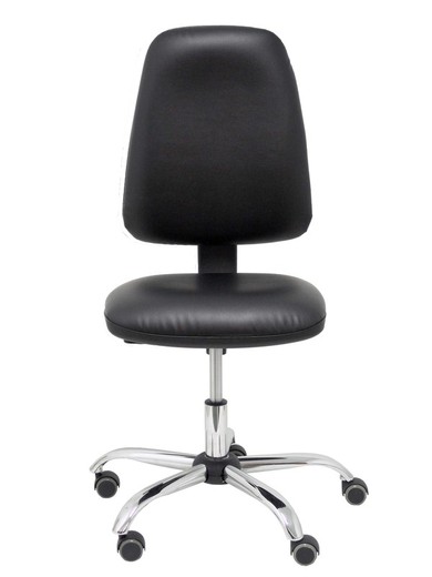 Modelo Sierra CP - Silla de oficina ergonómica con mecanismo de contacto permanente y regulable en altura - Asiento y tejido tapizado en similpiel negro