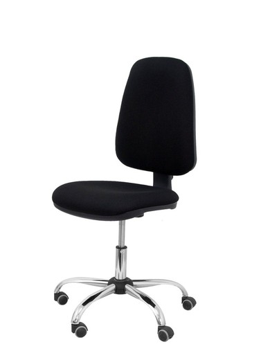 Modelo Sierra CP - Silla de oficina ergonómica con mecanismo de contacto permanente y regulable en altura - Asiento y tejido tapizado en tejido aran color negro.