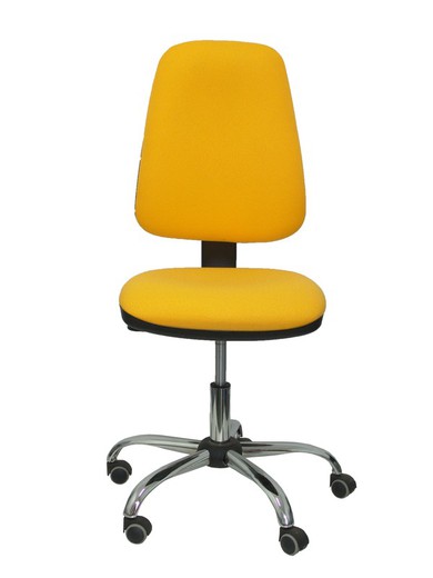 Modelo Sierra CP - Silla de oficina ergonómica con mecanismo de contacto permanente y regulable en altura - Asiento y tejido tapizado en tejido BALI color amarillo