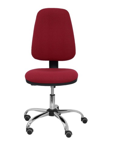 Modelo Sierra CP - Silla de oficina ergonómica con mecanismo de contacto permanente y regulable en altura - Asiento y tejido tapizado en tejido BALI color granate