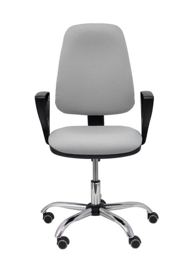 Modelo Sierra CP - Silla de oficina ergonómica con mecanismo de contacto permanente y regulable en altura - Asiento y tejido tapizado en tejido BALI color gris (BRAZOS FIJOS INCLUIDOS)