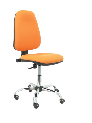 Modelo Sierra CP - Silla de oficina ergonómica con mecanismo de contacto permanente y regulable en altura - Asiento y tejido tapizado en tejido BALI color naranja