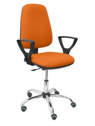 Modelo Sierra CP - Silla de oficina ergonómica con mecanismo de contacto permanente y regulable en altura - Asiento y tejido tapizado en tejido BALI color naranja (BRAZOS FIJOS INCLUIDOS)