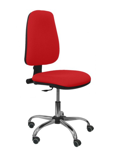 Modelo Sierra CP - Silla de oficina ergonómica con mecanismo de contacto permanente y regulable en altura - Asiento y tejido tapizado en tejido BALI color rojo