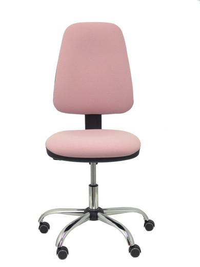 Modelo Sierra CP - Silla de oficina ergonómica con mecanismo de contacto permanente y regulable en altura - Asiento y tejido tapizado en tejido BALI color rosa