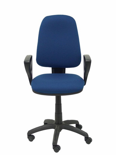 Modelo Sierra S - Silla de oficina ergonómica con mecanismo asincro y regulable en altura - Asiento y tejido tapizado en tejido BALI color azul marino (BRAZOS FIJOS INCLUIDOS)