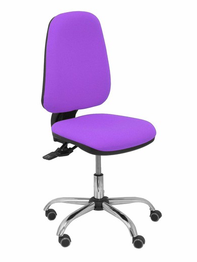 Modelo Sierra S - Silla de oficina ergonómica con mecanismo asincro y regulable en altura. Asiento y tejido tapizado en tejido BALI color lila