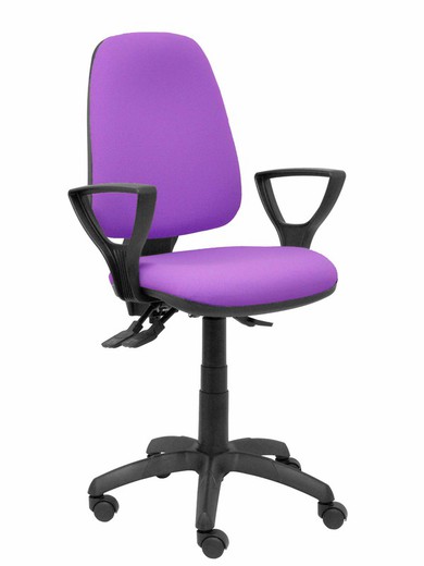 Modelo Sierra S - Silla de oficina ergonómica con mecanismo asincro y regulable en altura - Asiento y tejido tapizado en tejido BALI color lila (BRAZOS FIJOS INCLUIDOS)