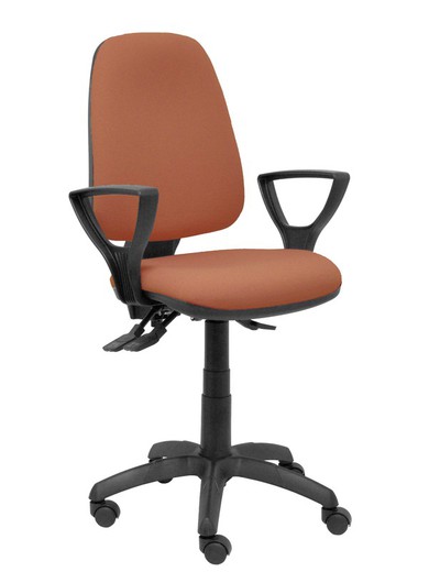 Modelo Sierra S - Silla de oficina ergonómica con mecanismo asincro y regulable en altura - Asiento y tejido tapizado en tejido BALI color marrón (BRAZOS FIJOS INCLUIDOS)