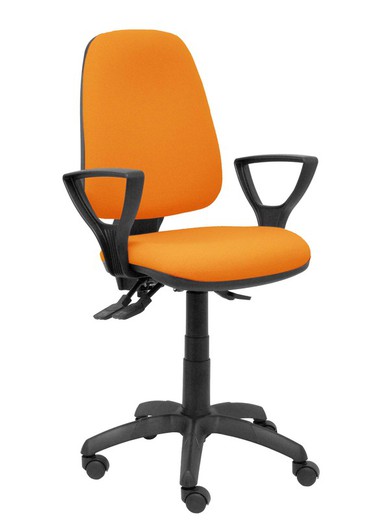 Modelo Sierra S - Silla de oficina ergonómica con mecanismo asincro y regulable en altura - Asiento y tejido tapizado en tejido BALI color naranja (BRAZOS FIJOS INCLUIDOS)