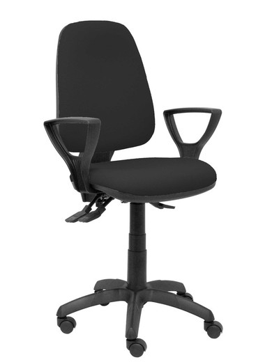 Modelo Sierra S - Silla de oficina ergonómica con mecanismo asincro y regulable en altura - Asiento y tejido tapizado en tejido BALI color negro (BRAZOS FIJOS INCLUIDOS)