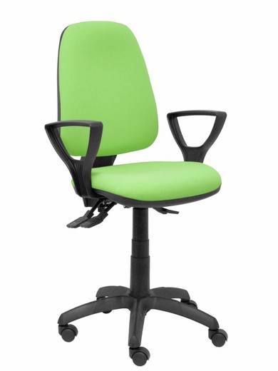 Modelo Sierra S - Silla de oficina ergonómica con mecanismo asincro y regulable en altura - Asiento y tejido tapizado en tejido BALI color pistacho (BRAZOS FIJOS INCLUIDOS)