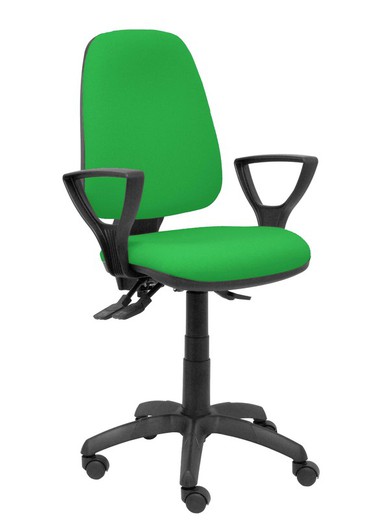 Modelo Sierra S - Silla de oficina ergonómica con mecanismo asincro y regulable en altura - Asiento y tejido tapizado en tejido BALI color verde (BRAZOS FIJOS INCLUIDOS)