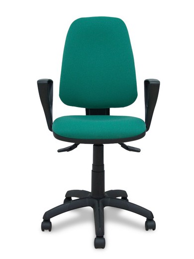 Modelo Sierra S - Silla de oficina ergonómica con mecanismo asincro y regulable en altura - Asiento y tejido tapizado en tejido BALI color verde esmeralda (BRAZOS FIJOS INCLUIDOS)