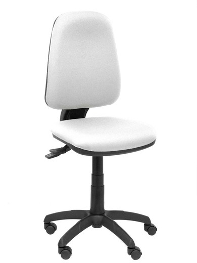 Modelo Sierra S - Silla de oficina ergonómica con mecanismo asincro y regulable en altura. Base de poliamida de color negro - Asiento y respaldo tapizados en tejido BALI color blanco.