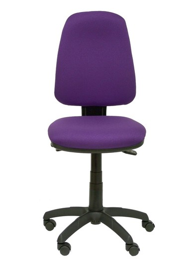 Modelo Sierra S - Silla de oficina ergonómica con mecanismo asincro y regulable en altura. Base de poliamida de color negro - Asiento y respaldo tapizados en tejido BALI color lila.