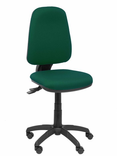 Modelo Sierra S - Silla de oficina ergonómica con mecanismo asincro y regulable en altura. Base de poliamida de color negro - Asiento y respaldo tapizados en tejido BALI color verde botella.