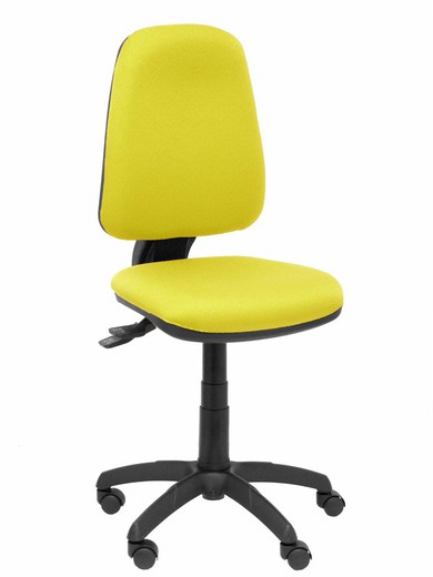 Modelo Sierra S - Silla de oficina ergonómica con mecanismo asincro y regulable en altura - Base poliamida en coloe negro. Asiento y tejido tapizado en tejido BALI color amarillo