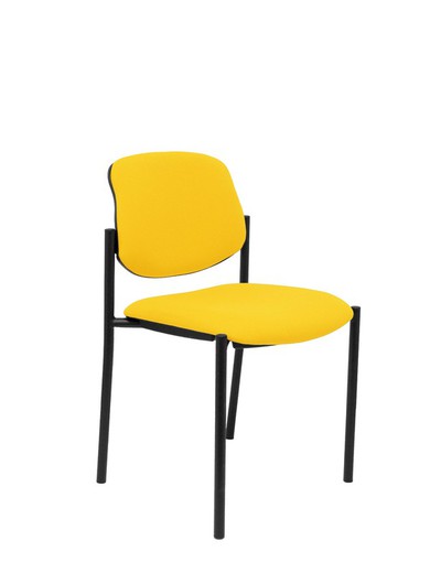 Modelo Styl - Silla confidente de 4 patas y estructrua negra - Asiento y respaldo tapizados en tejido BALI color amarillo