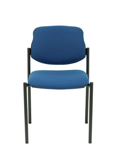 Modelo Styl - Silla confidente de 4 patas y estructrua negra - Asiento y respaldo tapizados en tejido BALI color azul marino