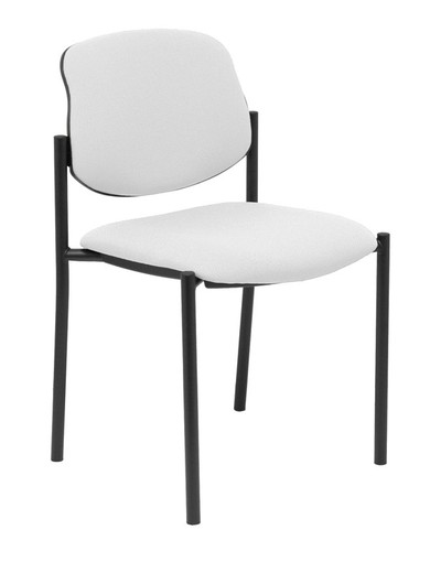 Modelo Styl - Silla confidente de 4 patas y estructrua negra - Asiento y respaldo tapizados en tejido BALI color blanco.