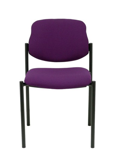 Modelo Styl - Silla confidente de 4 patas y estructrua negra - Asiento y respaldo tapizados en tejido BALI color morado