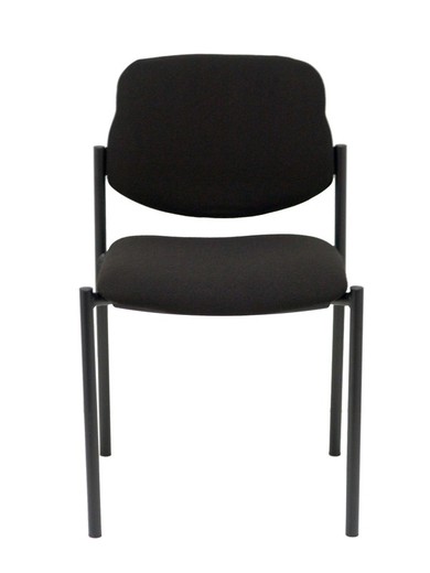 Modelo Styl - Silla confidente de 4 patas y estructrua negra - Asiento y respaldo tapizados en tejido BALI color negro