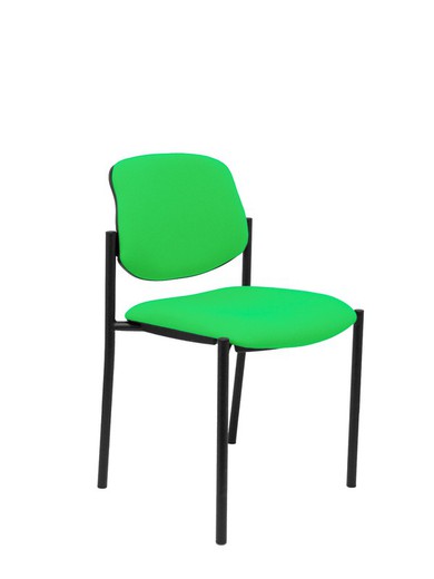 Modelo Styl - Silla confidente de 4 patas y estructrua negra - Asiento y respaldo tapizados en tejido BALI color pistacho