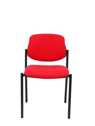 Modelo Styl - Silla confidente de 4 patas y estructrua negra - Asiento y respaldo tapizados en tejido BALI color rojo