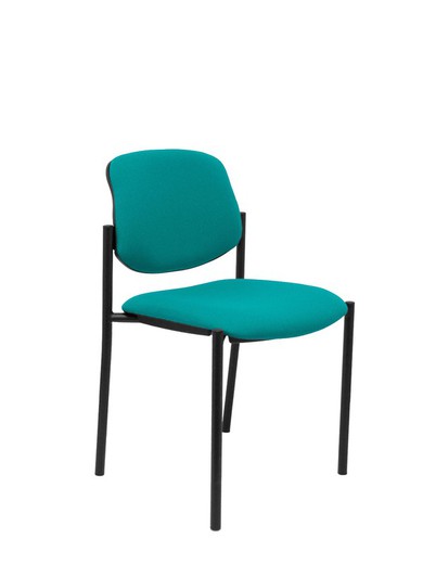 Modelo Styl - Silla confidente de 4 patas y estructrua negra - Asiento y respaldo tapizados en tejido BALI color turquesa