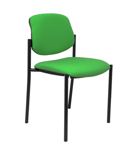 Modelo Styl - Silla confidente de 4 patas y estructrua negra - Asiento y respaldo tapizados en tejido BALI color verde