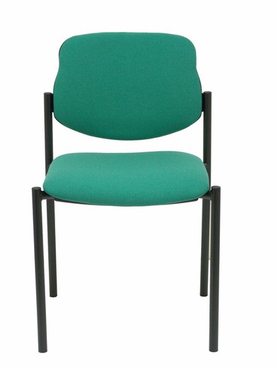 Modelo Styl - Silla confidente de 4 patas y estructrua negra - Asiento y respaldo tapizados en tejido BALI color verde esmeralda