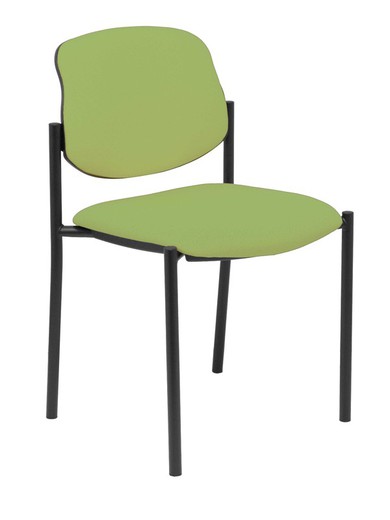 Modelo Styl - Silla confidente de 4 patas y estructrua negra - Asiento y respaldo tapizados en tejido BALI color verde oliva.