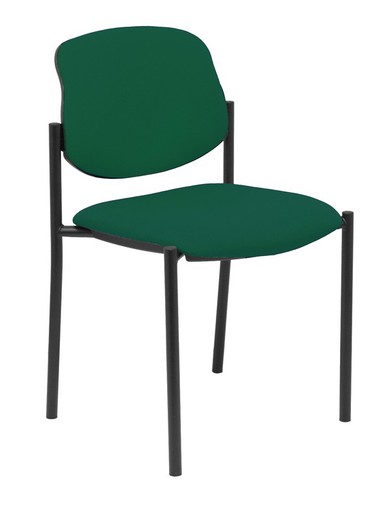 Modelo Styl - Silla confidente de 4 patas y estructrua negra - Asiento y respaldo tapizados en tejido BALI color verde oscuro.