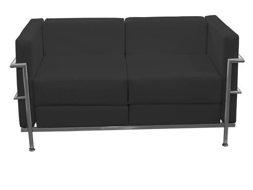 Modelo Tarazona  Sofa de Modulo/espera de dos plazas  Tapizado en similpiel color negro