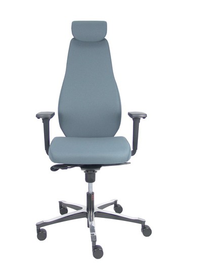 NOWYSTYL Modelo Bjarg - Silla de dirección ergonómica, de alto diseño, con mecanismo sincro con traslack en el asiento - Respaldo alto con cabecero y asiento tapizado en tejido bondai color gris. Brazos regulables 3D