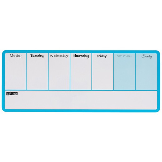 Organizador semanal magnético NOBO 140X360 mm, azul