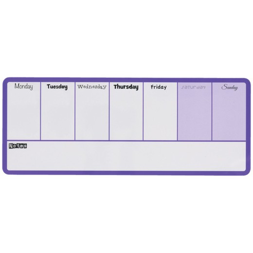 Organizador semanal magnético NOBO 140X360 mm, violeta