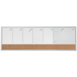 Organizador semanal magnético + tablero corcho (horizontal) NOBO 585x190 mm