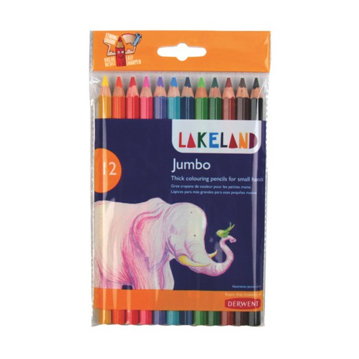 Pack 12 lápices de colores Derwent Lakeland tamaño jumbo