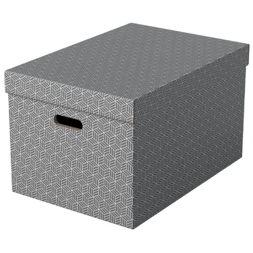 Pack of 3 large storage boxes (510x355x305mm), gray