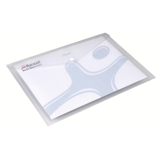 Pack of 5 Rexel ICE DIN A4 snap envelopes, transparent