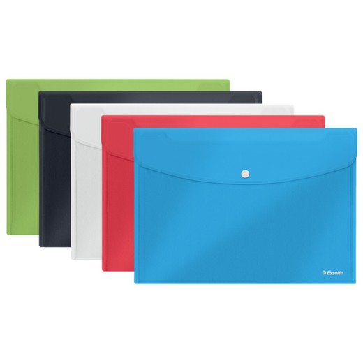 Pack 5 Envelopes with Esselte Vivida click. PP. DIN A4/folio. Assorted colors