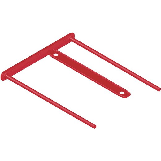 Pak van 100 plastic bevestigingsmiddelen D-Clip rood