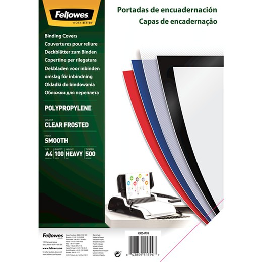 Pack de 100 portadas PP transparente A4 450 micras