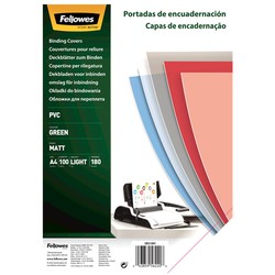 Pack de 100 portadas PVC opaco Verde A4 180 micras