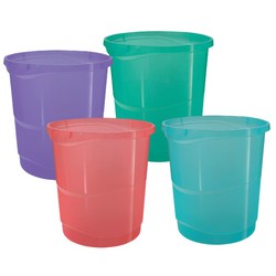 Papelera Colour'Breeze, surtidos (3x azul, 3x coral, 3x verde, 3x lavanda)