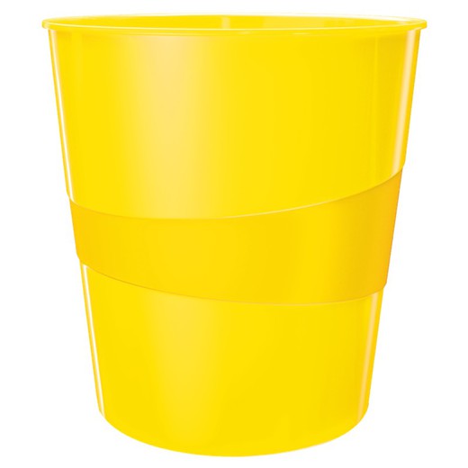 Lixeira Leitz WOW. Capacidade 15 litros, amarelo