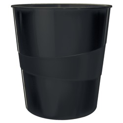 Leitz WOW litter bin. Capacity 15 litres, black